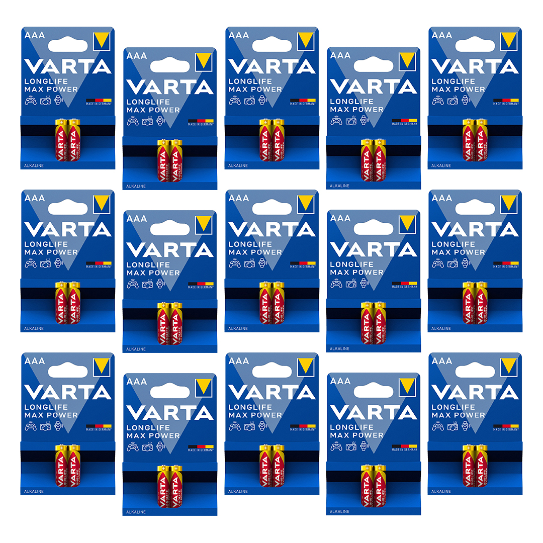 باتری نیم قلمی وارتا مدل max power مجموعه 30 عددی