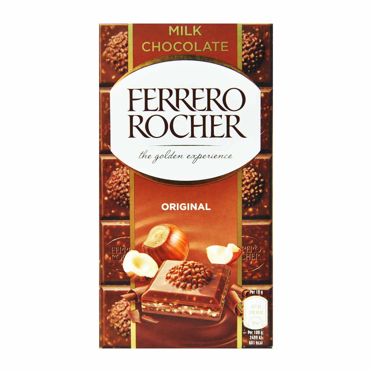 شکلات با تکه های فندق 90 گرم فررو روشه - ferrero rocher