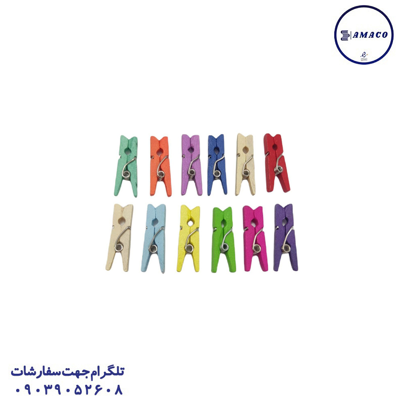گیره چوبی رنگی بزرگ