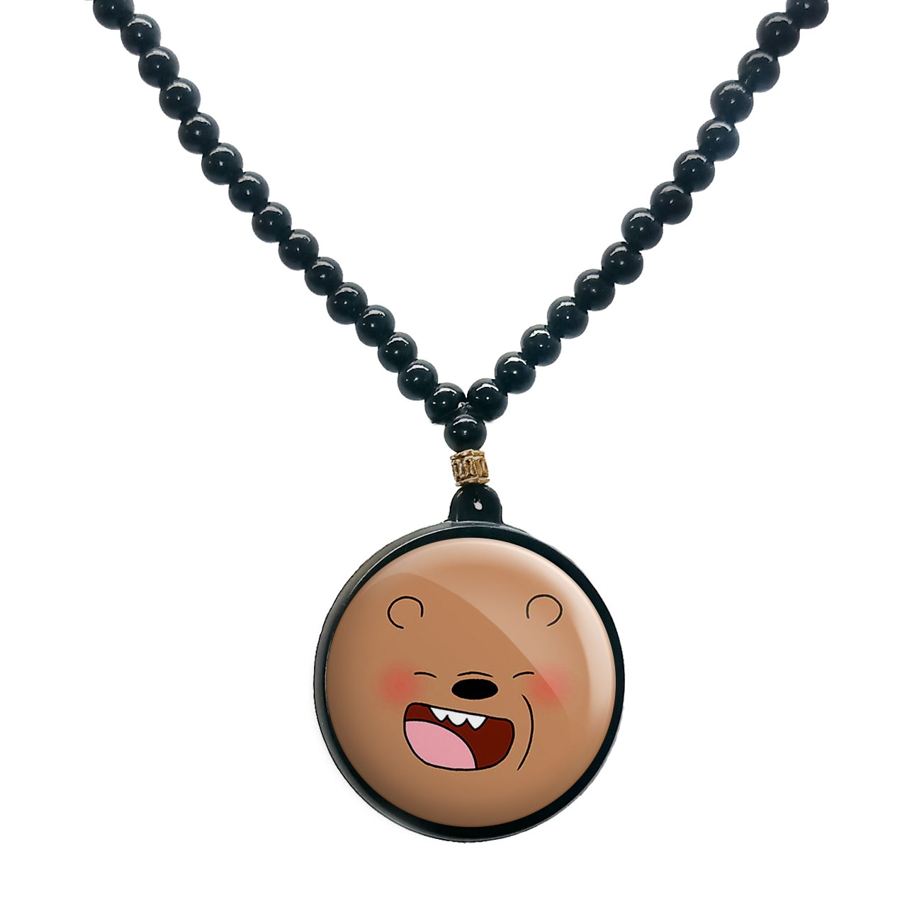 گردنبند پرمانه طرح خرس‌های کله‌فندقی کد pmd.10214 مدل دو طرفه