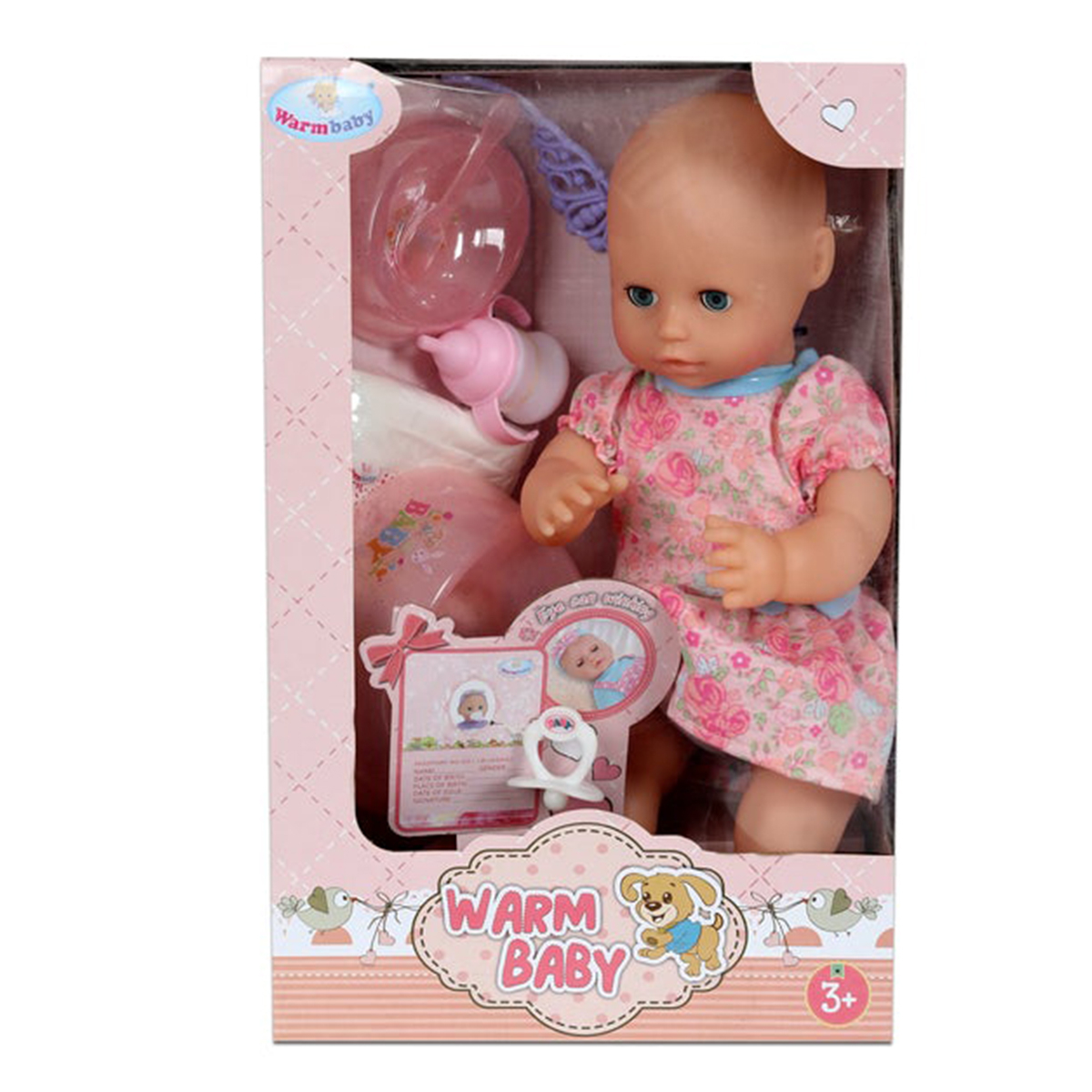 عروسک طرح نوزاد مدل warm baby کد 026B ارتفاع 40 سانتی متر