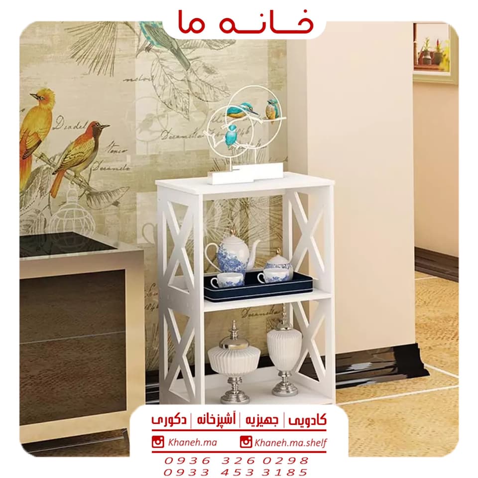 شلف کتابخانه زمینی 2 طبقه