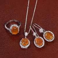 نیم ست عقیق زنانه کد 27930 - جواهری مشاهیر