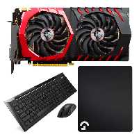 باندل کیبورد و موس بی سیم RAPOO 8200P   موس پد گیمینگ لاجیتک G640   کارت گرافیک ام اس آی GTX 1070 Ti GAMING 8GB