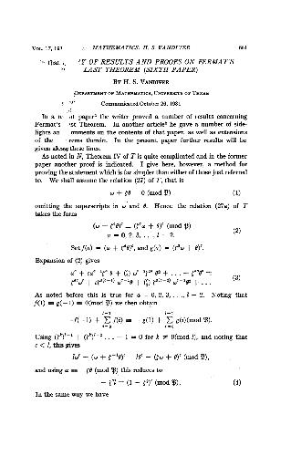 خرید و دانلود نسخه کامل کتاب Summary of Results and Proofs on Fermats Last Theorem. (Sixth Paper)