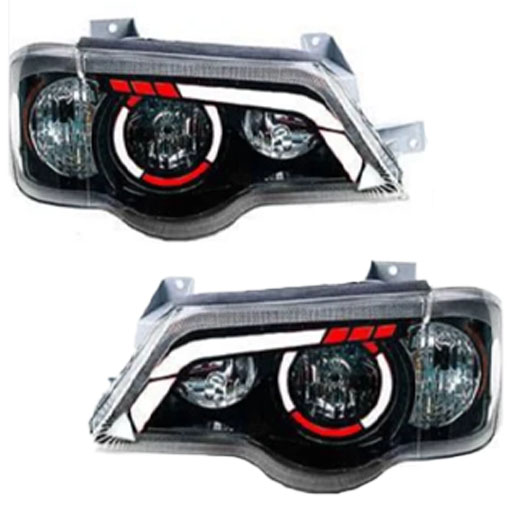 خرید چراغ جلو اسپرت پراید 132 جمع ساز مدل PUZZLE سفید قرمز دو عددی | اتوموبی