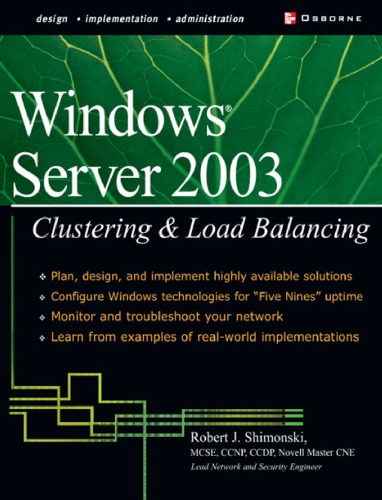 خرید و دانلود نسخه کامل کتاب Windows Server 2003 clustering and load balancing