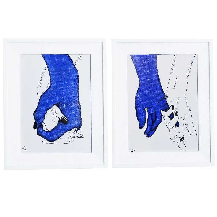 تابلو نقاشی طرح دلبر و دلدار مجموعه 2 عددی