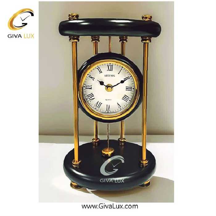 ساعت رومیزی اورجینال آرتمیس آلیاژ فلزی مشکی-طلایی| کد رفرنس 104106، مدل: 1025Black Gold