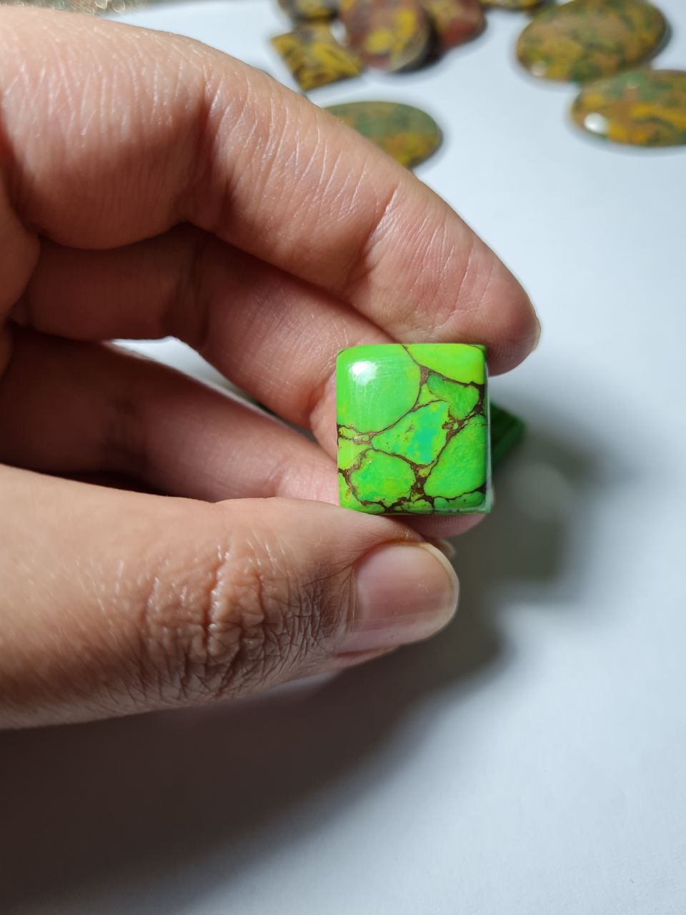 موهاوی بهسازی شده سبز رنگ مربعی