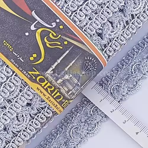 یراق نوار 2 نقره ای روشن کد 385-1