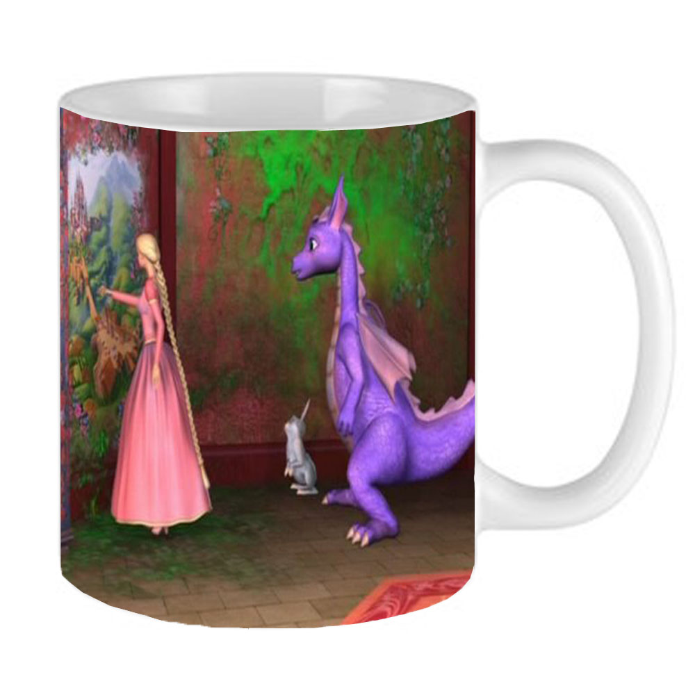 ماگ مدل گیسو کمند طرح راپونزل و قلم جادویی