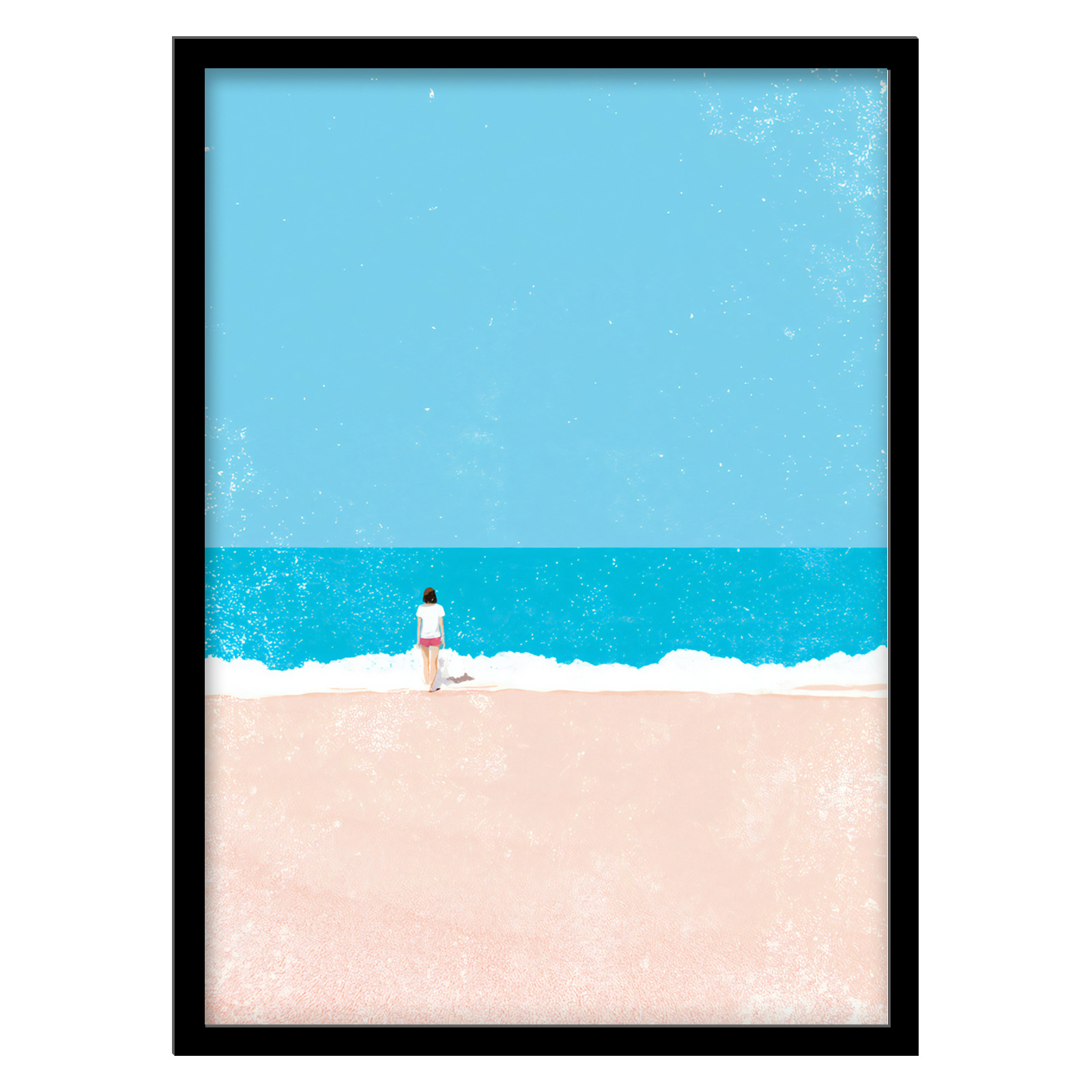 تابلو فورنیمو مدل منظره ساحل و دریا ایلوستریشن مدرن و مینیمال کد 03123B