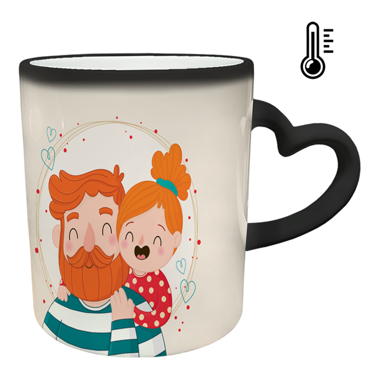 ماگ حرارتی مدل دسته قلبی طرح روز پدر کد 5