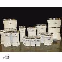 سرویس پاسماوری 18 پارچه کمر باریک خطی سفید استیل یونیک کد UN-4593