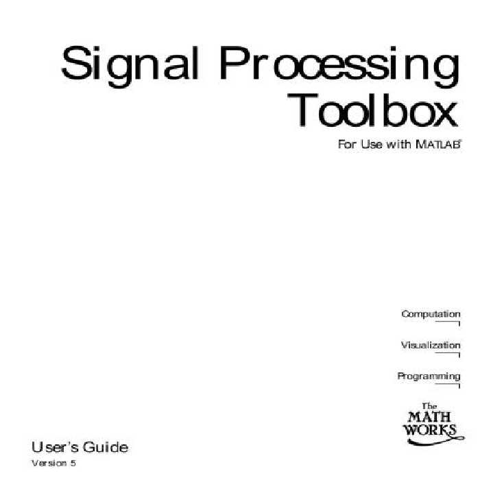خرید و دانلود نسخه کامل کتاب MATLAB. Signal Processing Toolbox User’s Guide. Version 5