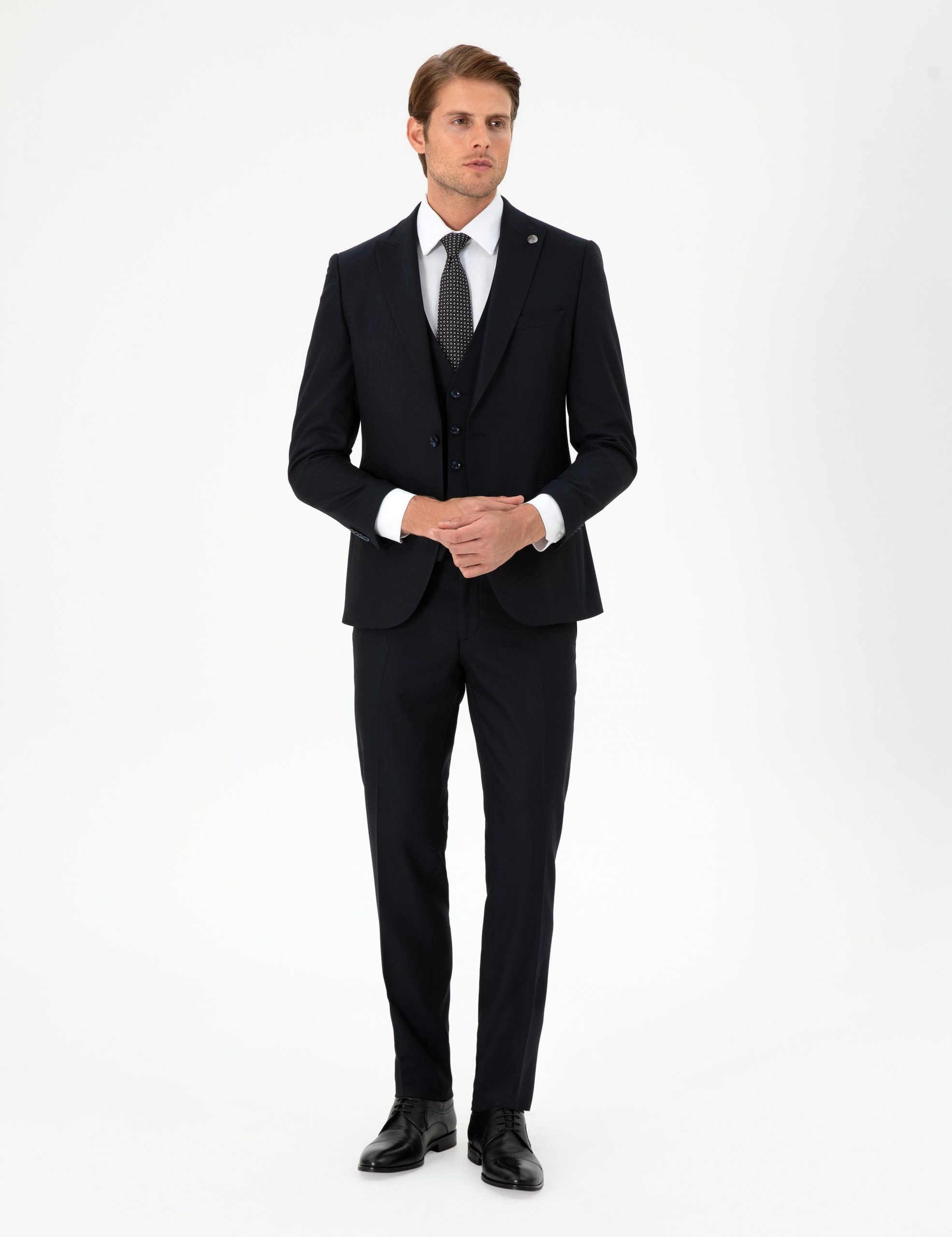 کت و شلوار مردانه سرمه ای پیرکاردین - فروشگاه لباس شهرمون