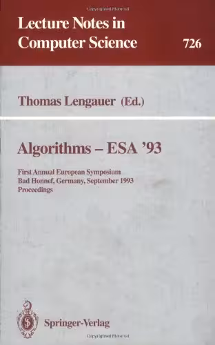 خرید و دانلود نسخه کامل کتاب Algorithms—ESA '93: First Annual European Symposium Bad Honnef, Germany September 30–October 2, 1993 Proceedings