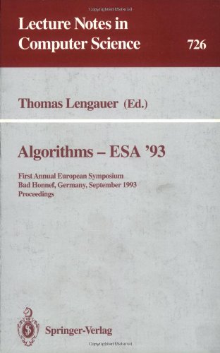 خرید و دانلود نسخه کامل کتاب Algorithms—ESA '93: First Annual European Symposium Bad Honnef, Germany September 30–October 2, 1993 Proceedings
