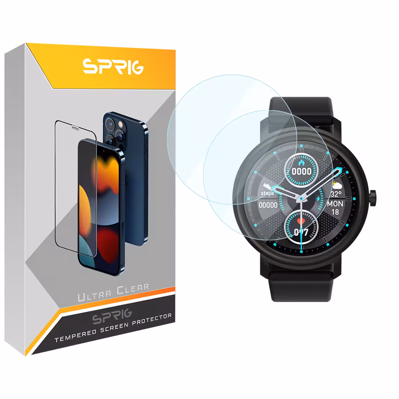 محافظ صفحه نمایش شیشه ای اسپریگ مدل SPG مناسب برای ساعت هوشمند شیائومی Mibro Air بسته دو عددی