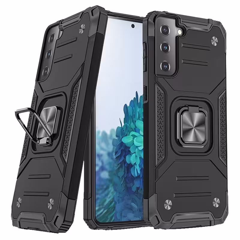 قاب اورجینال گوشی مناسب برای Samsung Galaxy S21 Plus طرح آرمور به همراه رینگ استند مدل رنجر فون