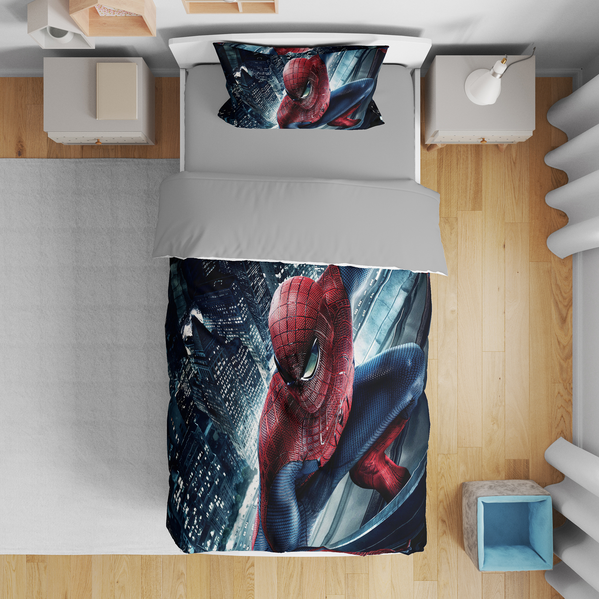 سرویس روتختی مدل مرد عنکبوتی کد 4737 یک نفره 5 تکه