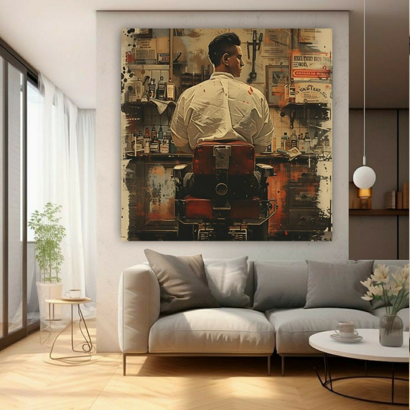 تابلو شاسی طرح شاسی آرایشگاه مدل کلاسیک کد GR1602 | دنیای قاب