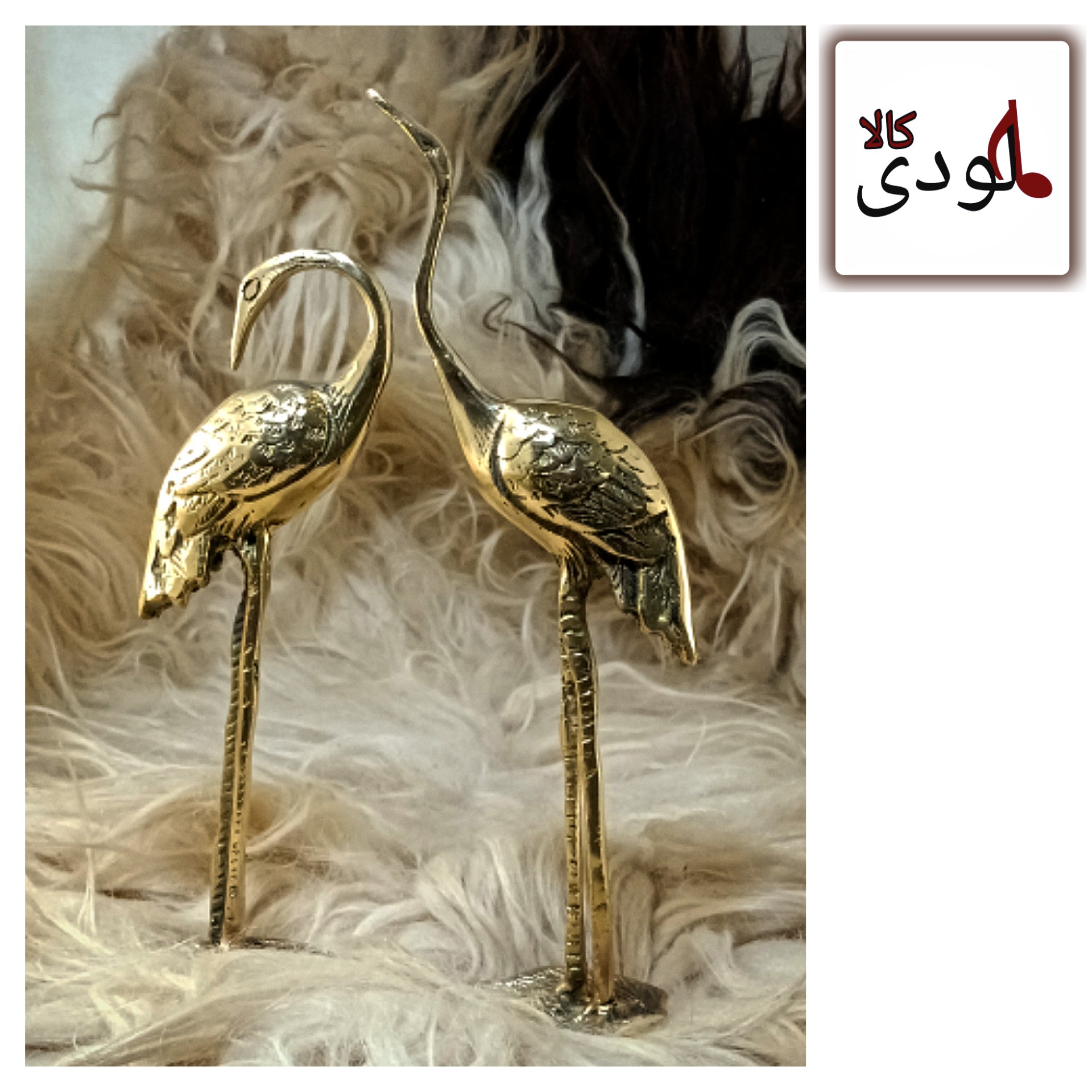 مجسمه برنزی درنا دوتایی