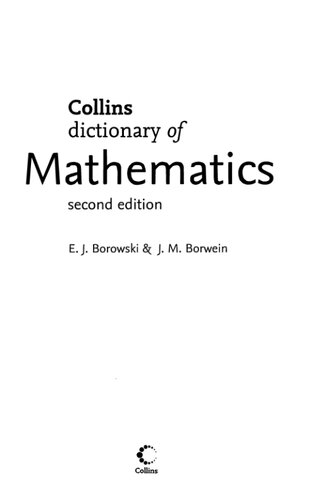 خرید و دانلود نسخه کامل کتاب Dictionary of Mathematics