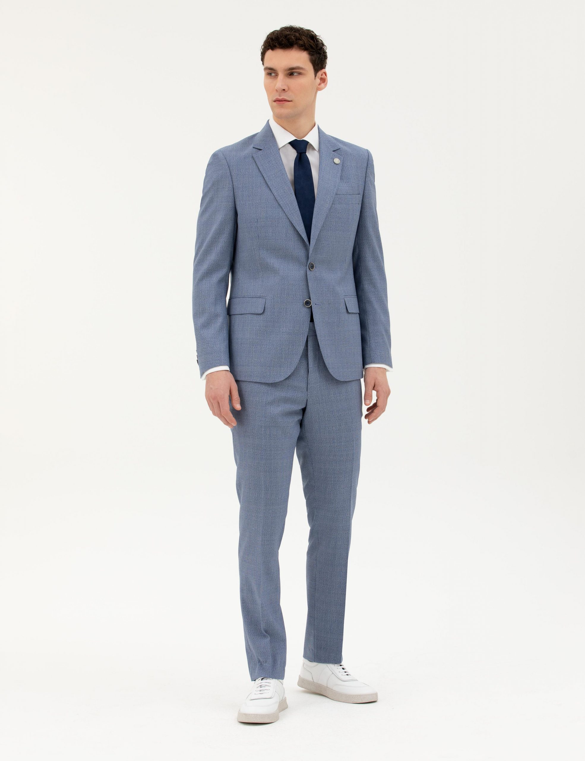 کت و شلوار مردانه آبی تیره پیرکاردین - فروشگاه لباس شهرمون