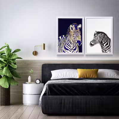 تابلو مدل دکوراتیو Zebra کدN172 مجموعه 2 عددی