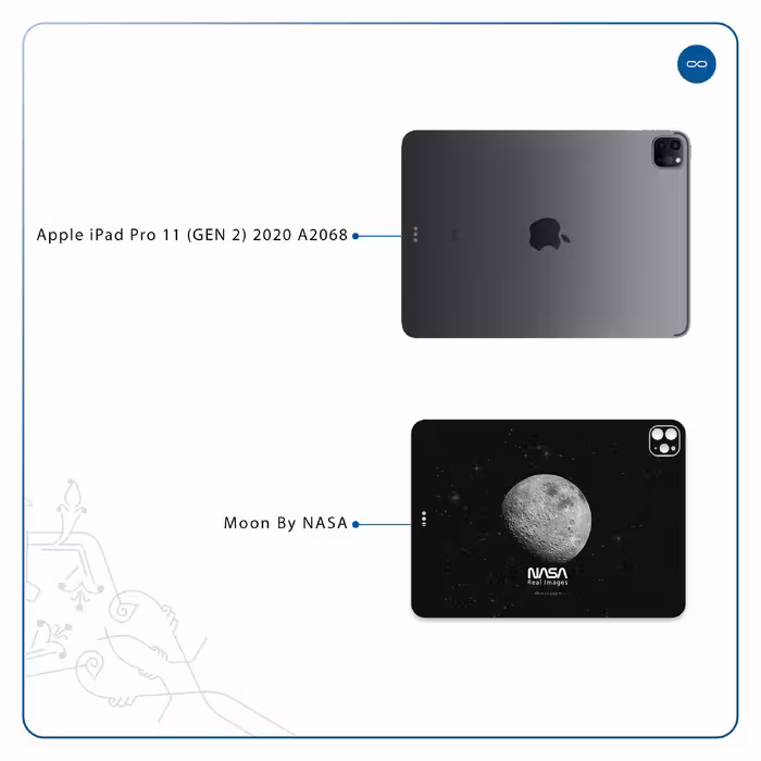 برچسب پوششی ماهوت مدل Moon-By-NASA مناسب برای تبلت اپل iPad Pro 11 (GEN 2) 2020 A2068