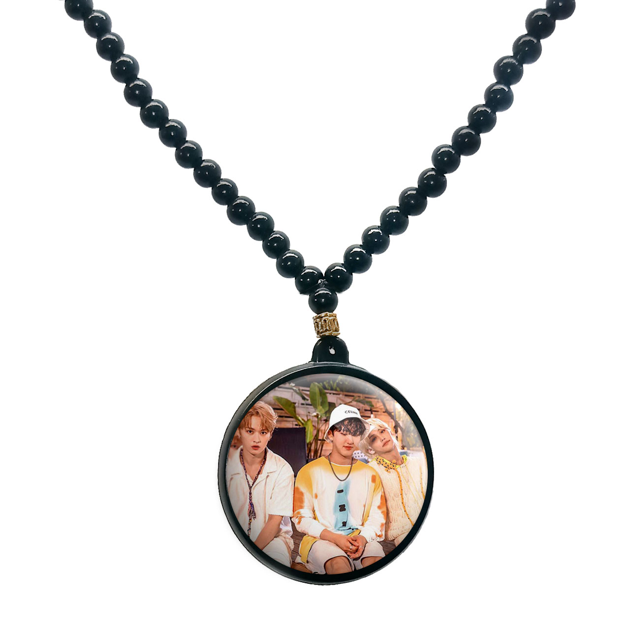 گردنبند پرمانه طرح straykids کد pmd.12229 مدل دو طرفه