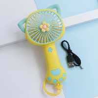 پنکه دستی شارژی طرح پنجه گربه زرد 31096