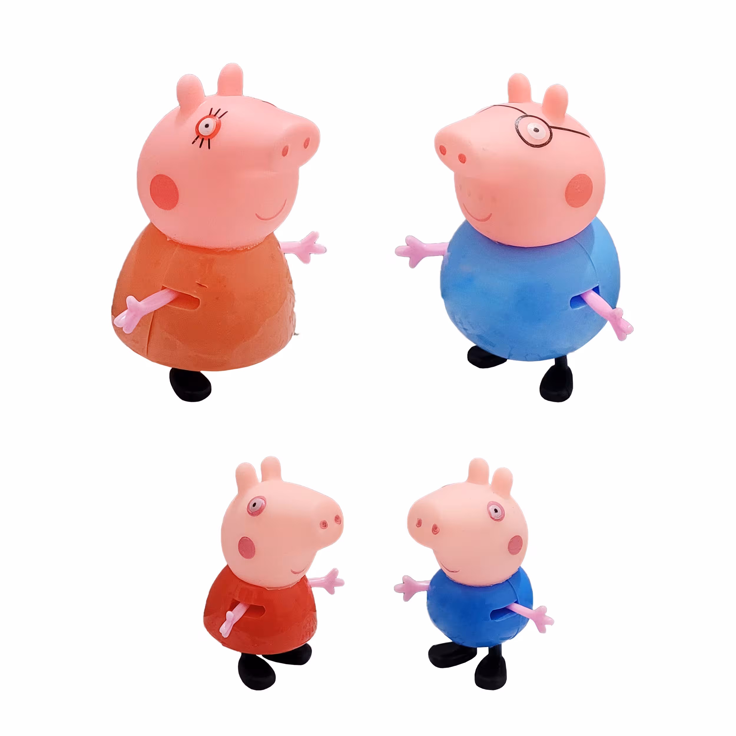 فیگور طرح پپاپیگ مدل Happy pig کد 100 مجموعه 4 عددی