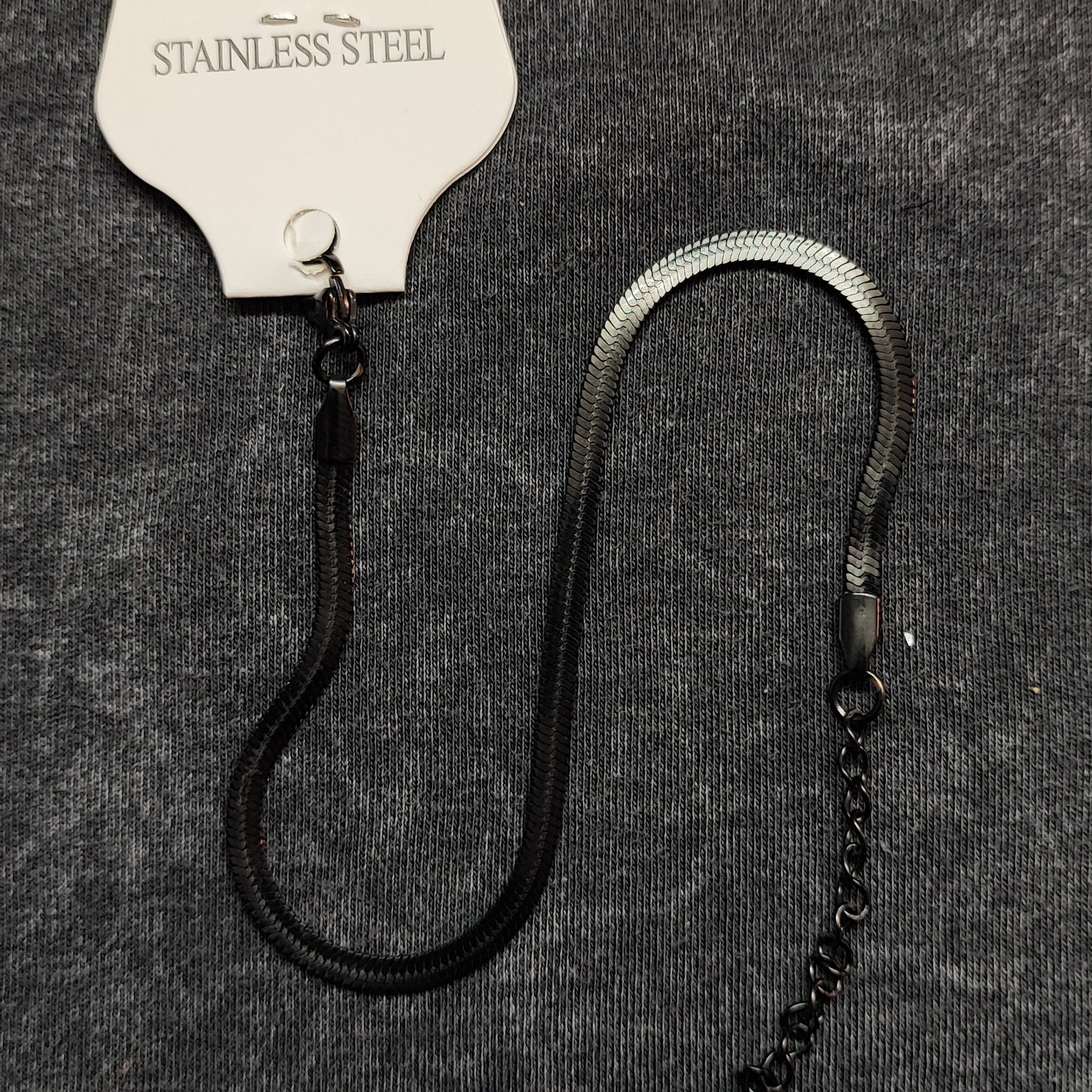 دستبند ماری مشکی_پابند ماری_دستبند استیل_پابند استیل_زنجیر استیل ماری پهن_زنجیر ماری