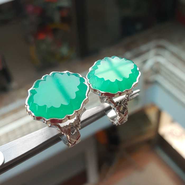 ست عقیق سبز تراش 2 پله 