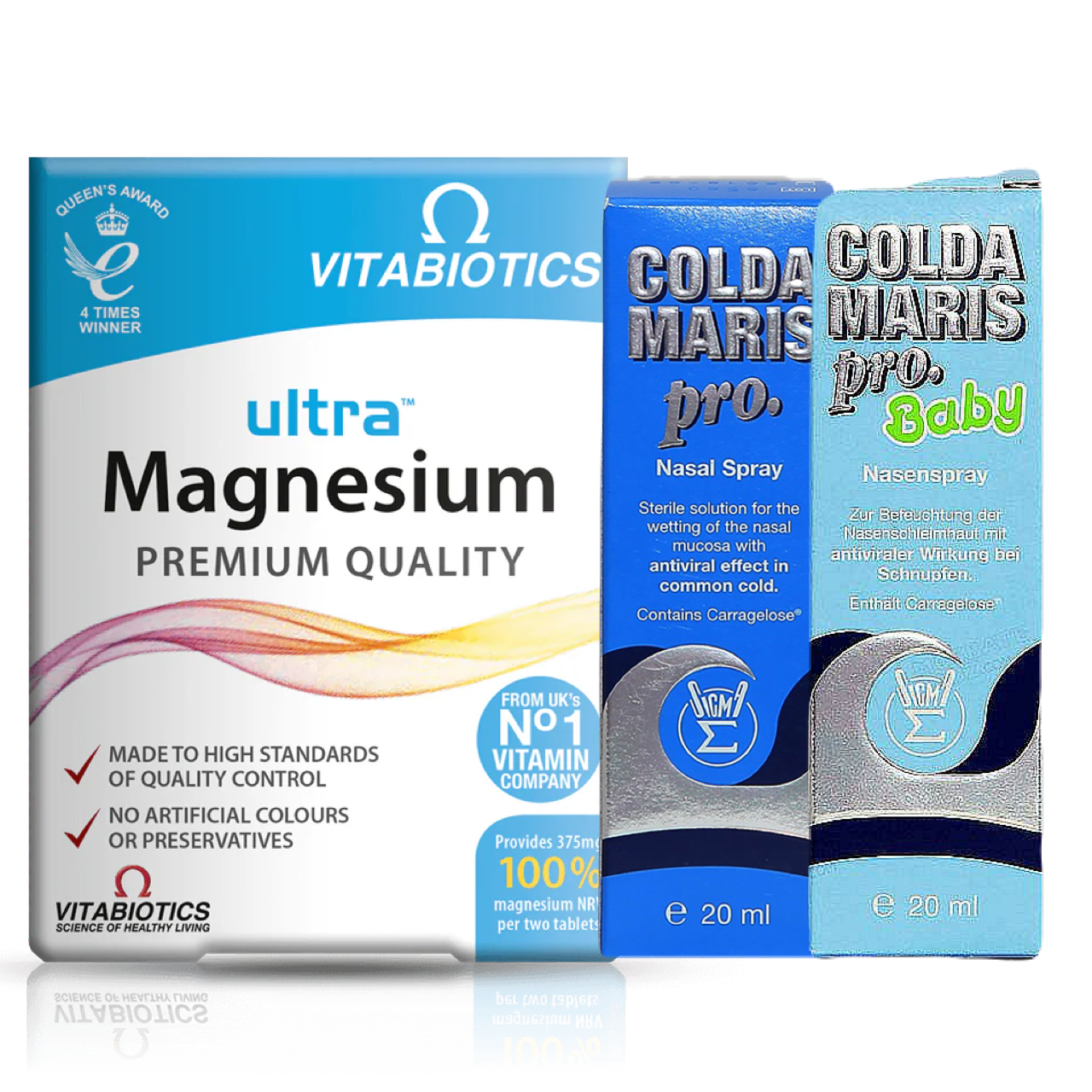 پکیج اولترا منیزیم ویتابیوتیکس و اسپری بینی پرو و اسپری بینی  بی بی کلدا ماریس