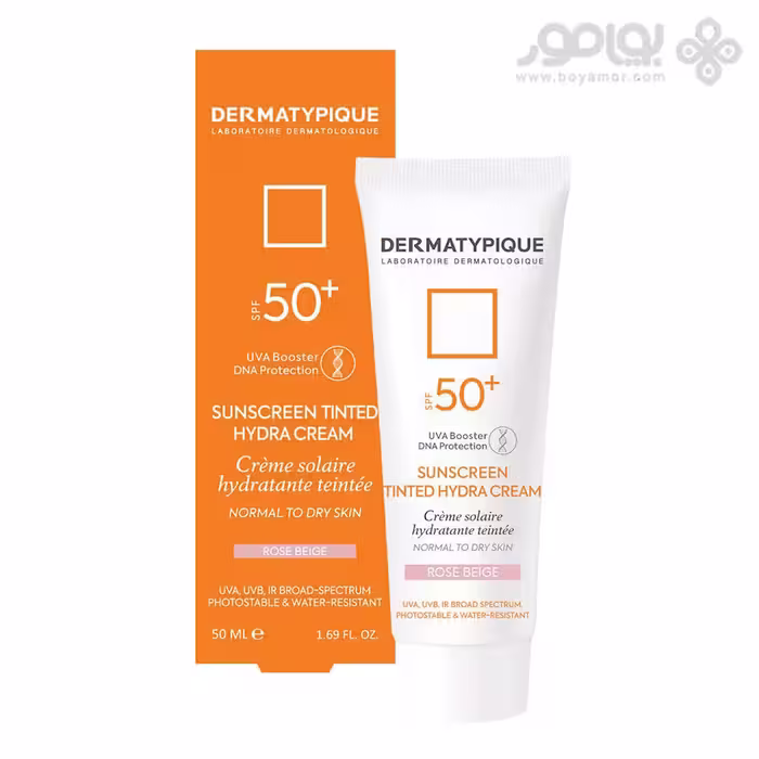 ضد آفتاب درماتیپیک SPF50 مدل FLUID رنگ رز بژ حجم 50 میل
