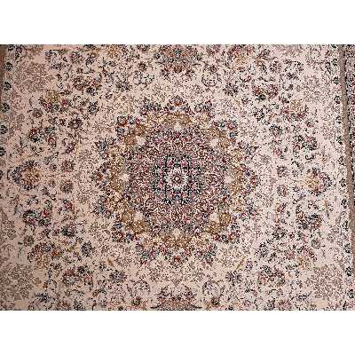 فرش ماشینی زمرد مشهد مدل 37000 زمینه کرم