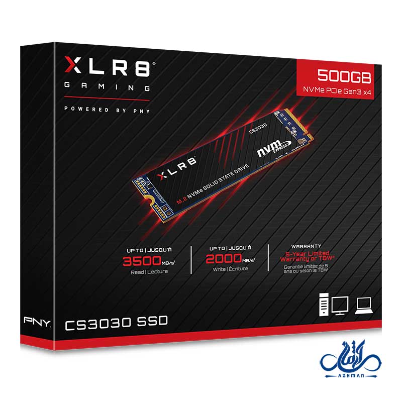 حافظه اس اس دی PNY CS3030 M.2 NVMe 500 XLR8
