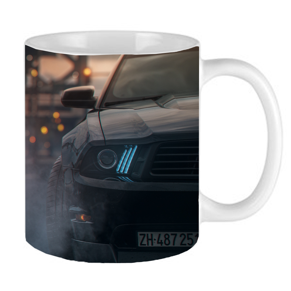 ماگ طرح ماشینی موستانگ مشکی مدل CAR 56