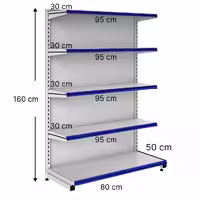 قفسه هایپری خودایست 5 طبقه 95x30 کف50 ارتفاع 160 - قفسه‌بندی وکیلی