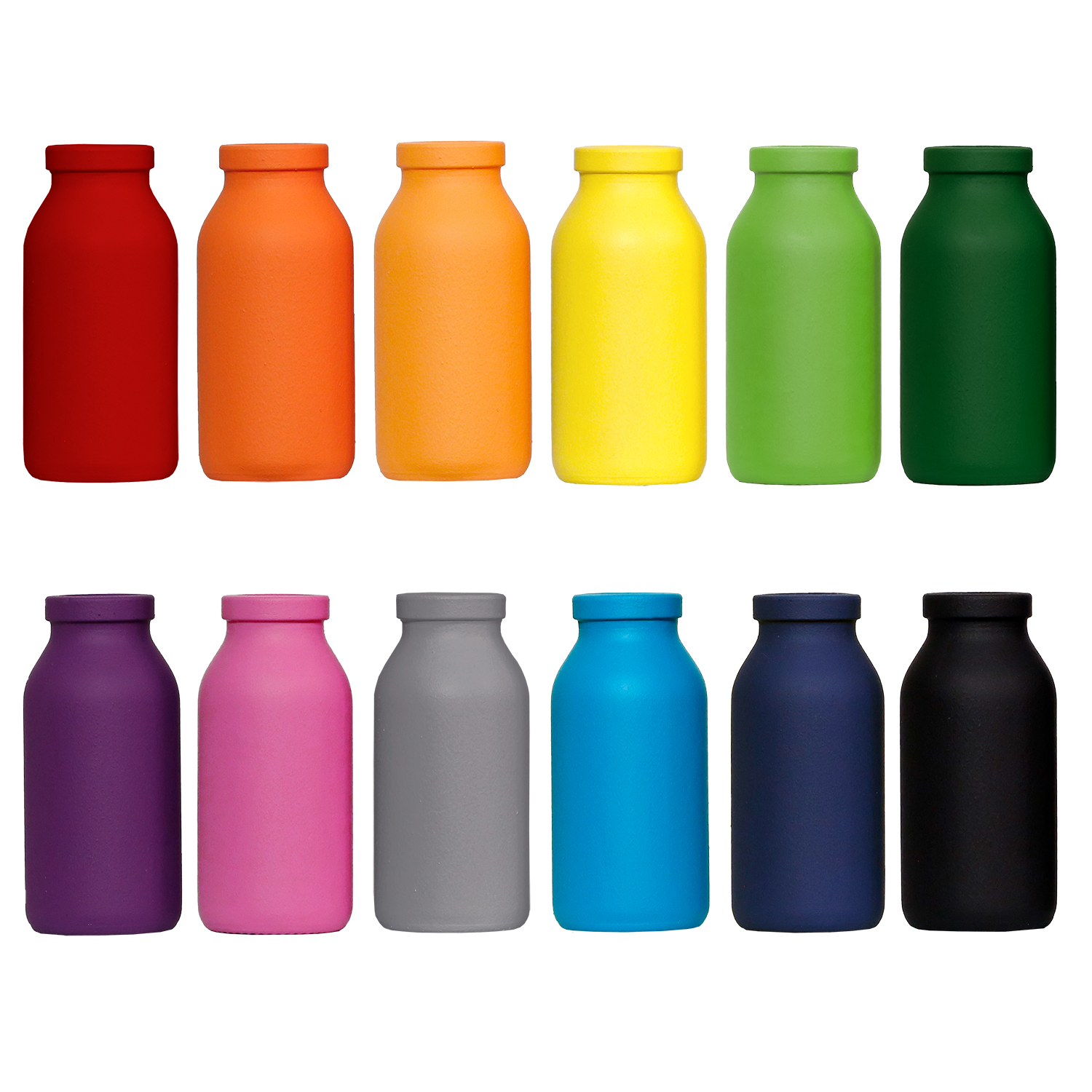 گلدان دکوری مدل شیشه‌ای رنگی مولتی سورفیس کد 200 بسته 12 عددی