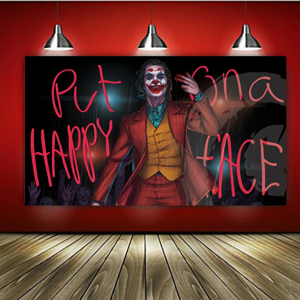 تابلو بوم طرح جوکر مدل Put Happy Face کد AR2502