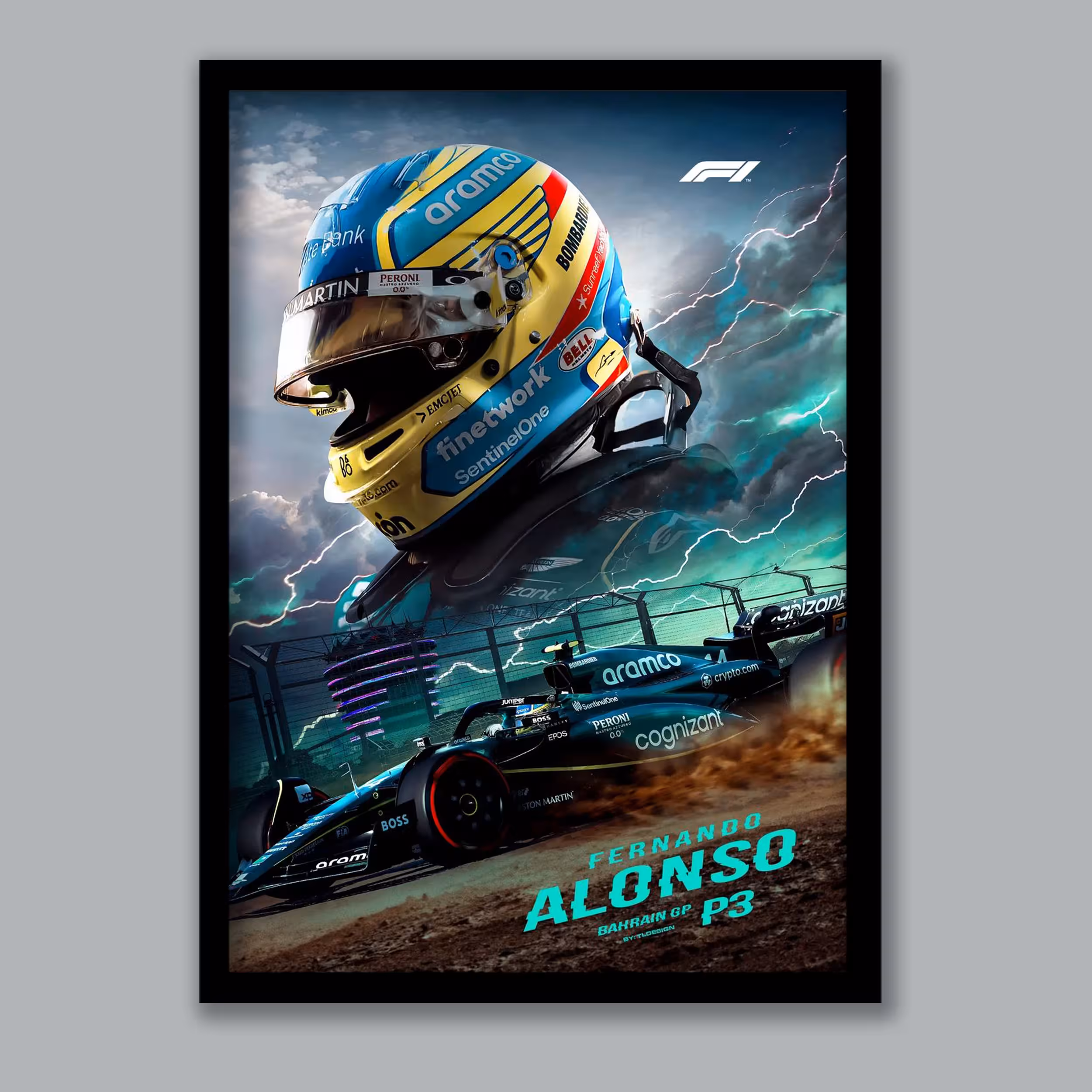 تابلو مدل فرمول یک فرناندو آلونسو Fernando Alonso کد LA-G10200