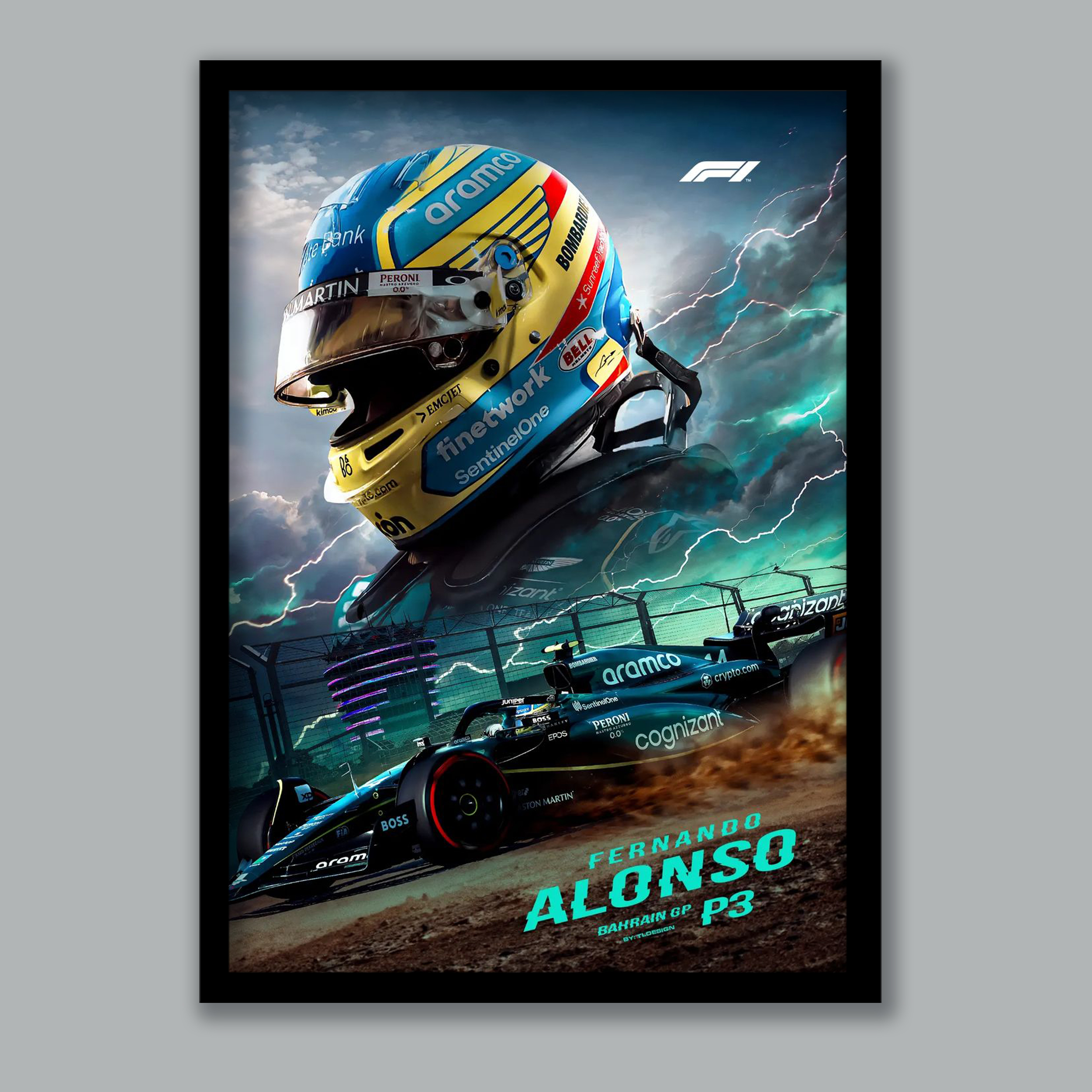 تابلو مدل فرمول یک فرناندو آلونسو Fernando Alonso کد LA-G10200