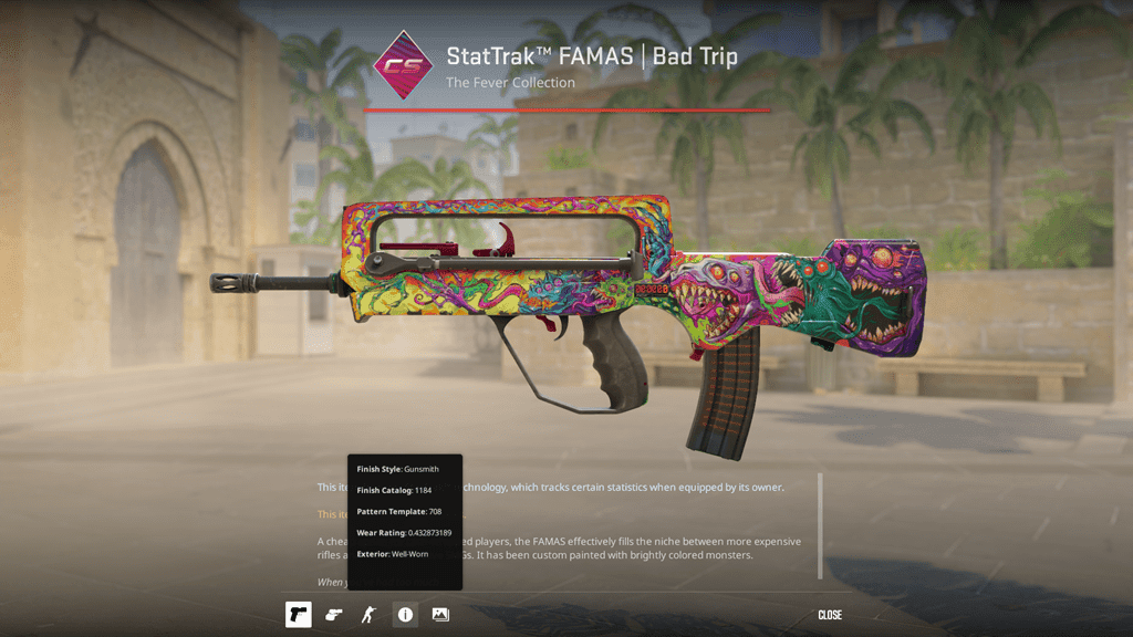 StatTrak™ FAMAS | Bad Trip [WW] (Well-Worn)