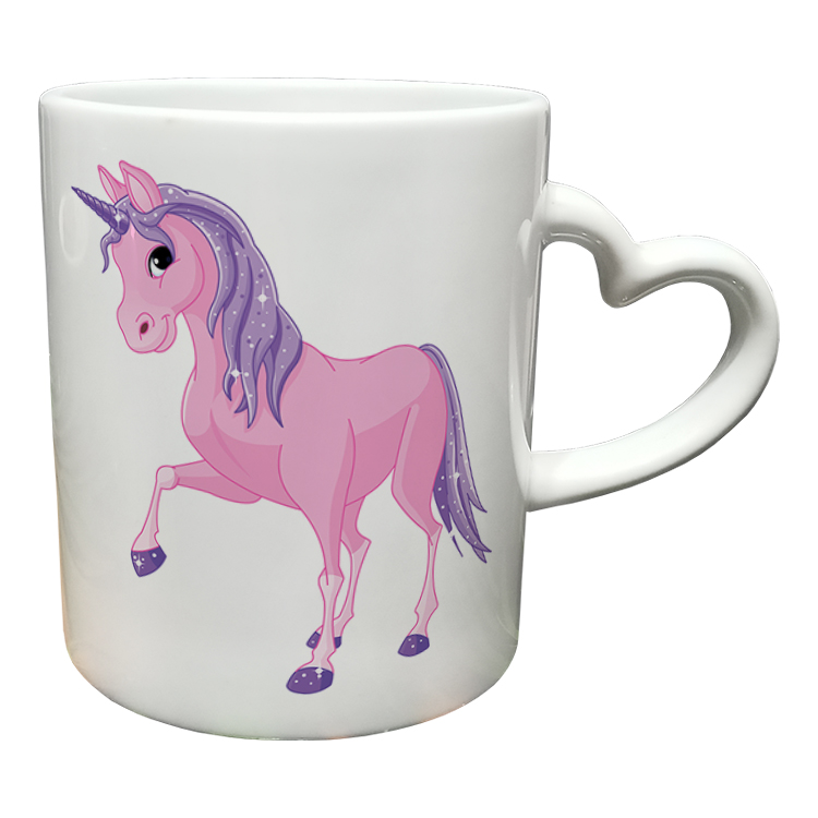 ماگ مدل دسته قلبی طرح یونیکورن کد 66