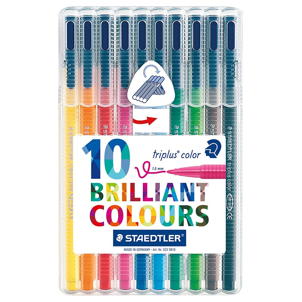 ماژیک 10 رنگ استدلر مدل Triplus Brilliant Colours